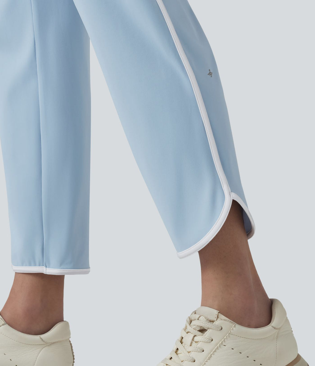Pantalon de yoga fuselé SoftlyZero™ Airy taille haute effet frais InstantCool avec cordon de serrage, bords contrastants, ourlet arrondi et poches, protection solaire UPF50+