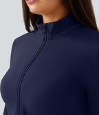 Veste d'équitation ajustée Softlyzero™ avec col montant, passe-pouces, poches, plis et fermeture éclair - Protection UPF50+