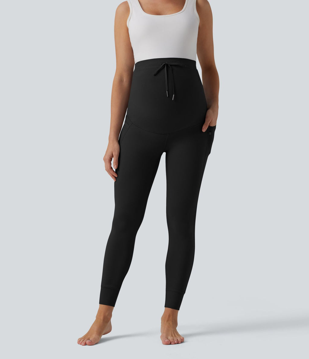 Halara UltraSculpt™ Legging yoga maternité 7/8 uni taille ultra haute à cordon de serrage avec poches