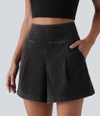 Short en jean ample Halara Flex™ taille haute décontracté avec poches