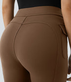 Pantalon cargo décontracté évasé taille haute avec poches à rabat latérales