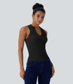 Pull décontracté sans manches à col V
