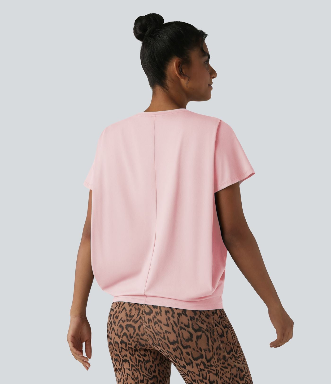 Haut de sport col rond manches courtes effet frais InstantCool avec fronces, protection solaire UPF50+