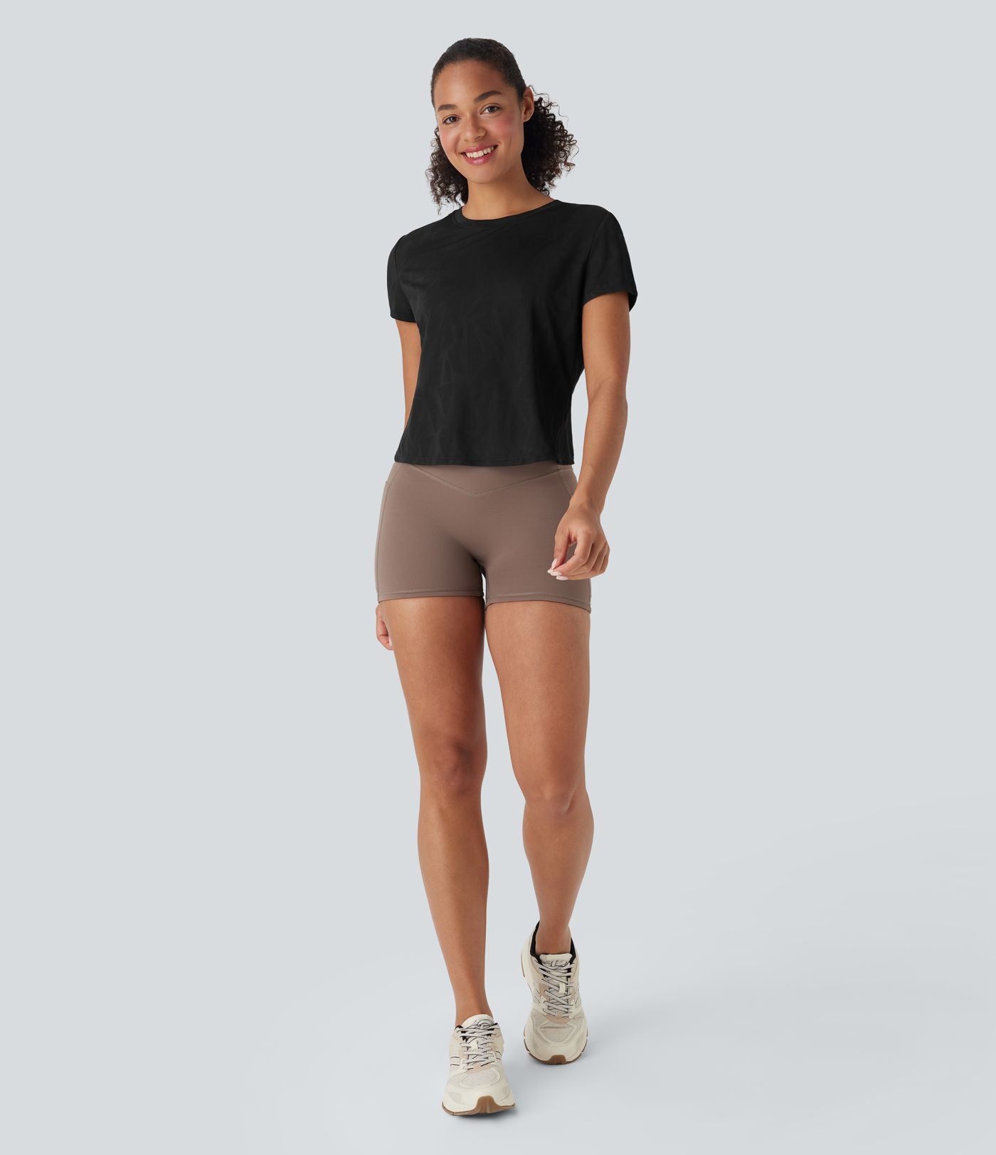 Haut de sport yoga ourlet croisé jacquard sans couture OneForm Seamless Flow