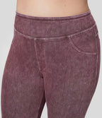 Halara Flex™ Legging Casual 7/8 Grande Taille en Denim Tricot Extensible Coloré à Taille Haute avec Poches Latérales Arrière