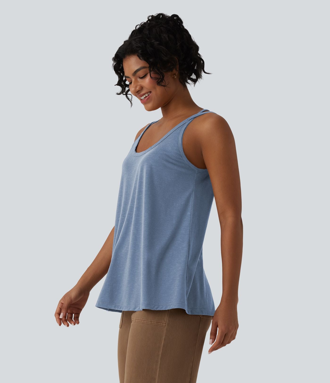 Débardeur casual col U coupe ample