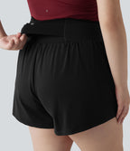 Short de yoga SoftlyZero™ Airy grande taille effet gainant 2-en-1 effet frais, entrejambe 13cm taille haute avec poches