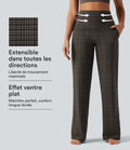 Pantalon de yoga droit Halara UltraSculpt™ taille haute gainant à motif tartan avec poches