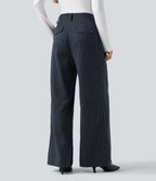 Pantalon de travail Halara Flex™ ample à rayures, taille haute, avec poches