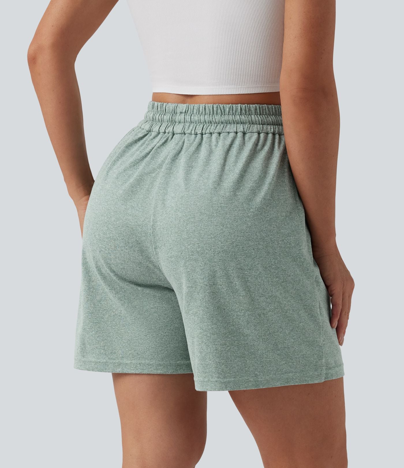 Short ample décontracté taille haute avec cordon de serrage 12,5 cm et poches