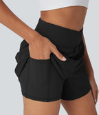Short yoga 2-en-1 Breezeful™ taille haute croisé séchage rapide avec poches multiples