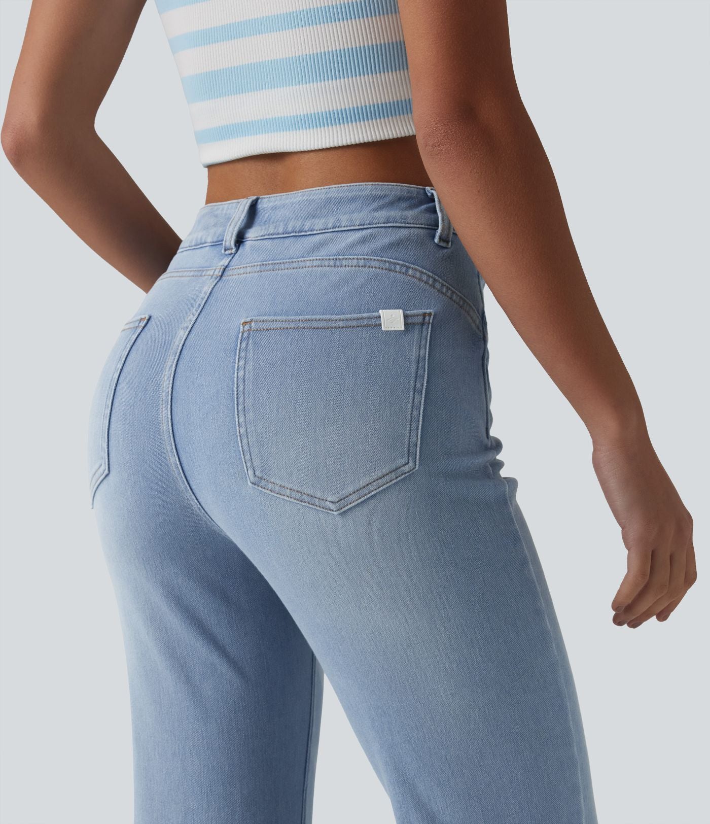 Jean Halara Flex™ taille haute croisé gainant bootcut décontracté avec poches