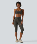 Legging de yoga Halara UltraSculpt™ à carreaux, taille haute, cordon de serrage et poches