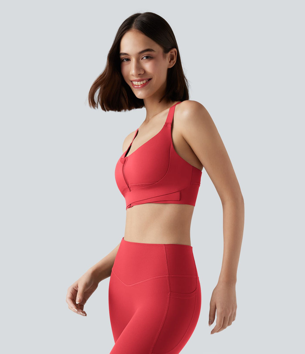 Brassière de sport course SpeedWave™ soutien intermédiaire push-up zip boucle réglable séchage rapide bonnets A-C