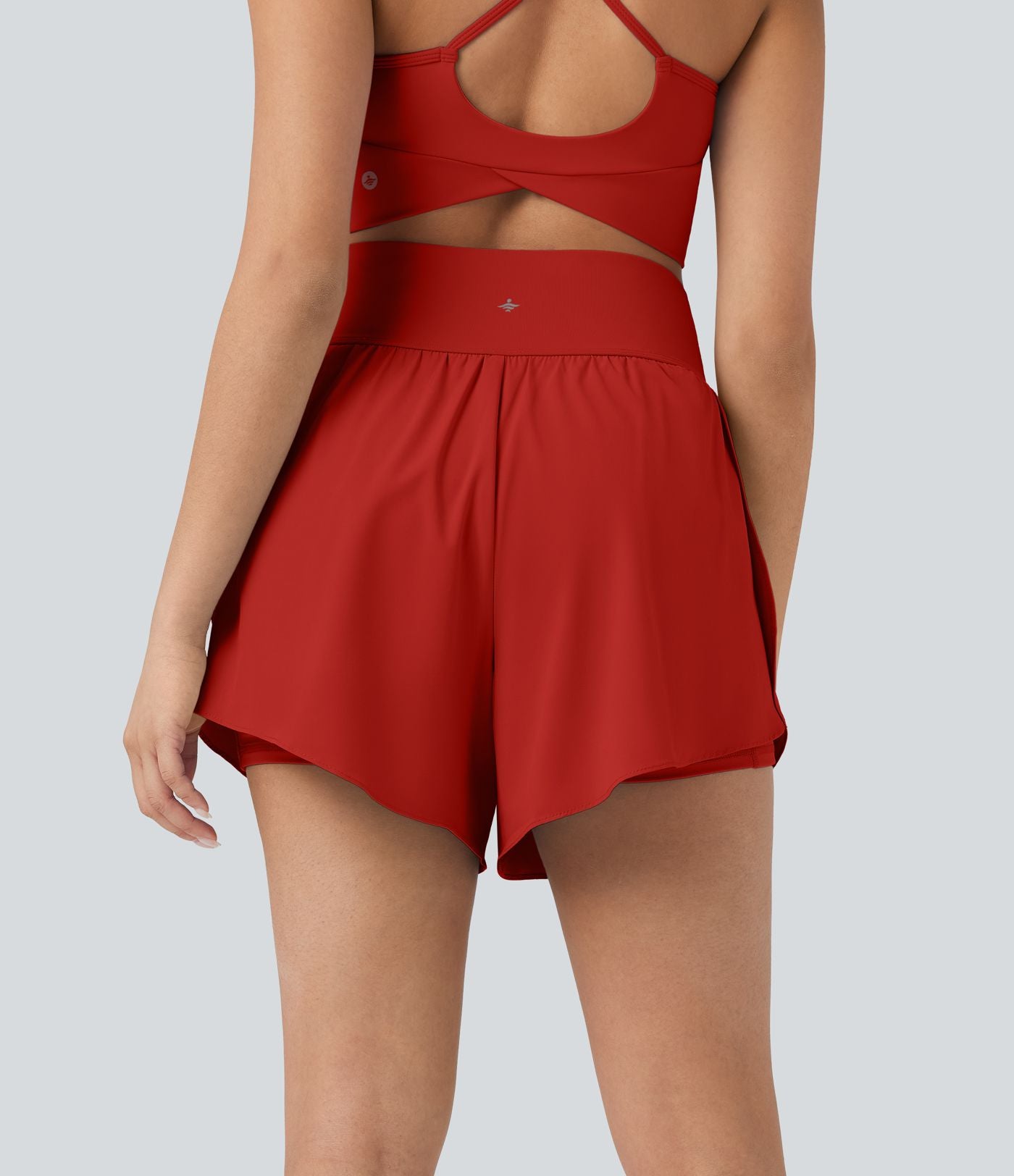 Short 2-en-1 de course gainant taille haute avec points réfléchissants, ourlet croisé et séchage rapide 12,5 cm avec poches SoftlyZero™