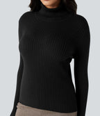 Pull tailleur col montant manches longues