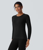 Haut de sport col rond manches raglan longues sans couture OneForm Seamless Flow