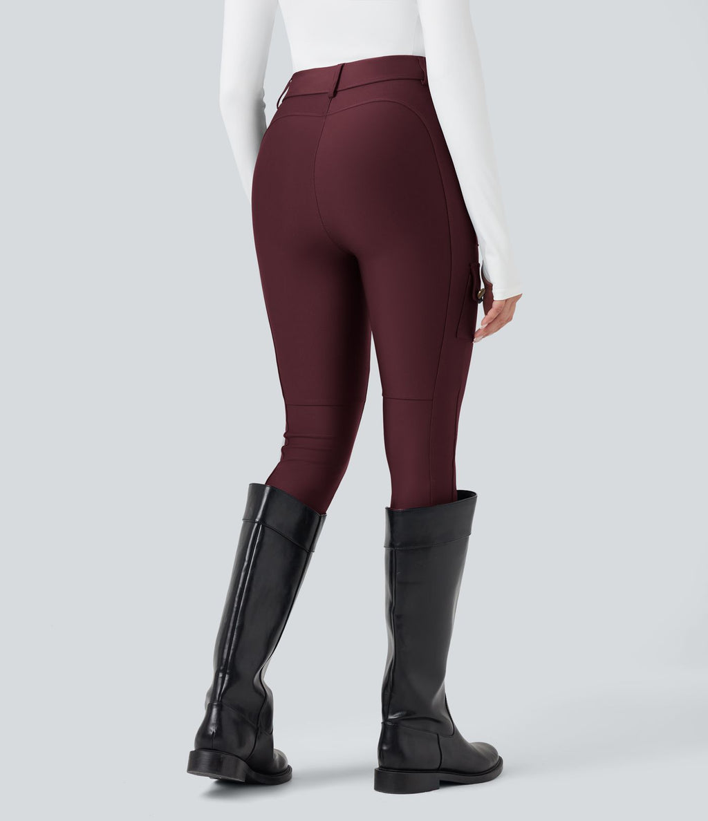 Legging 7/8 brillant taille haute avec poches
