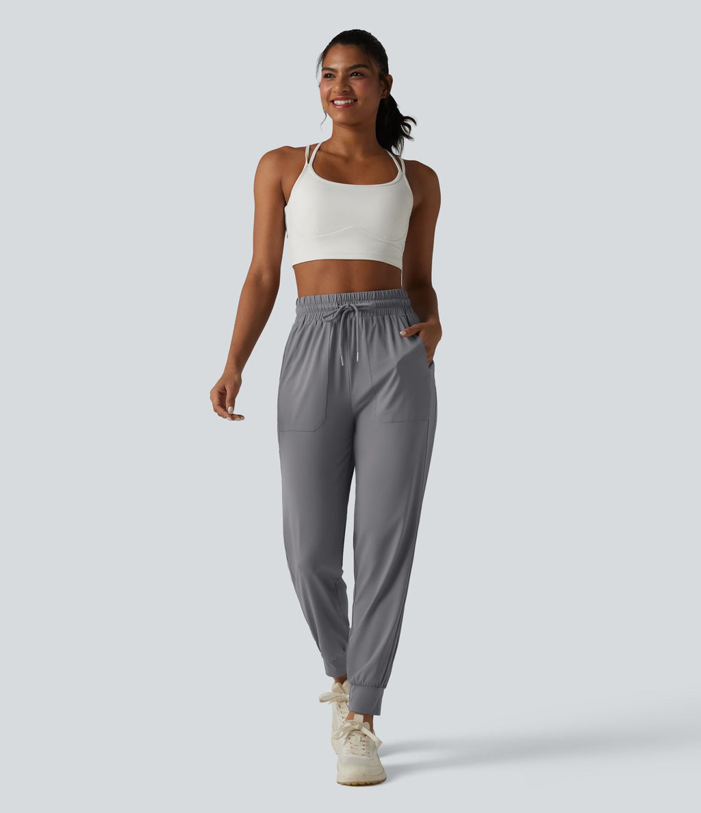 Jogging de sport taille haute cordon de serrage effet frais InstantCool UPF50+ avec poches