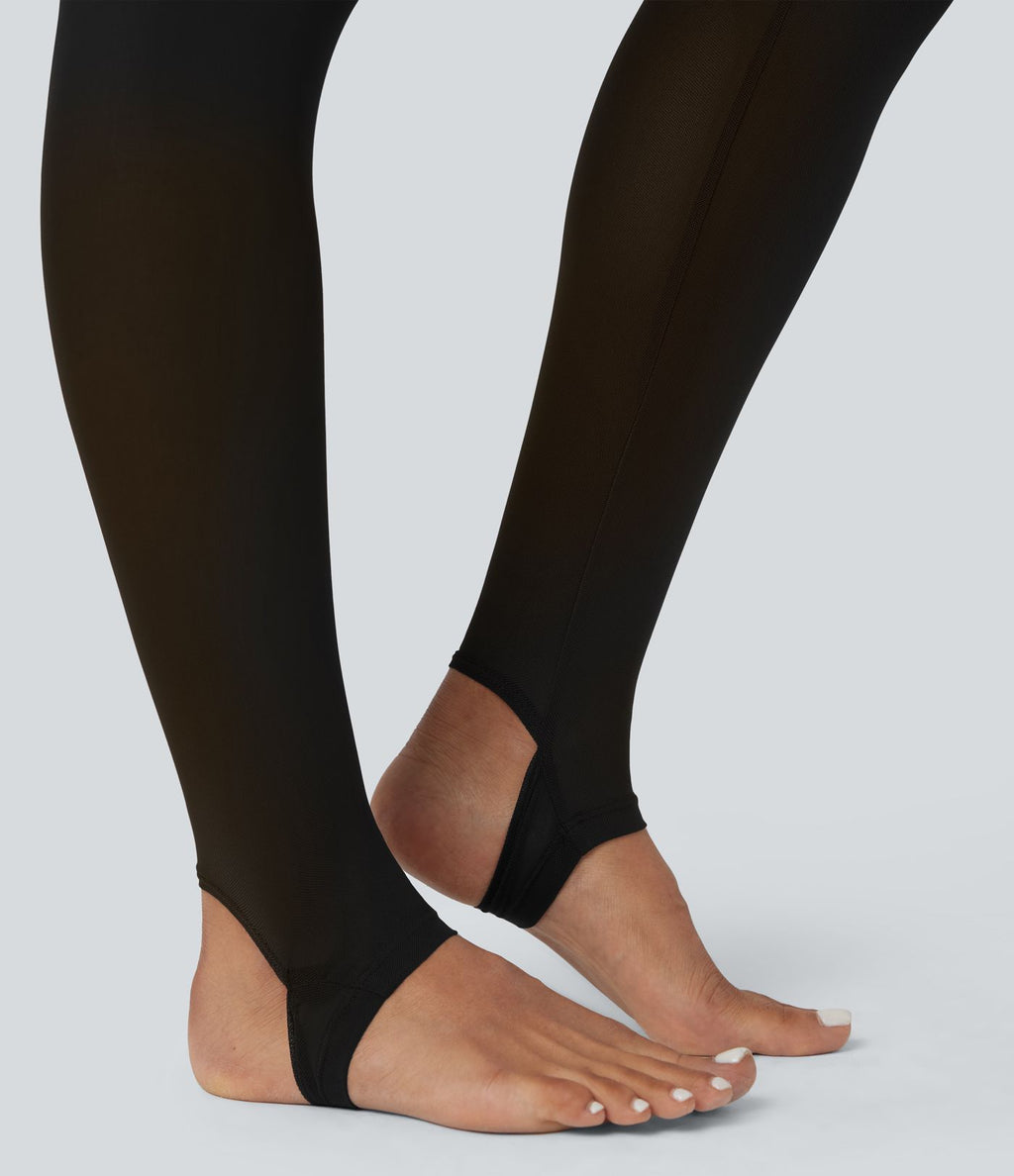 Legging à jupe étrier danse Breezeful™ 2-en-1 taille haute plissé résille contrastante séchage rapide avec poches