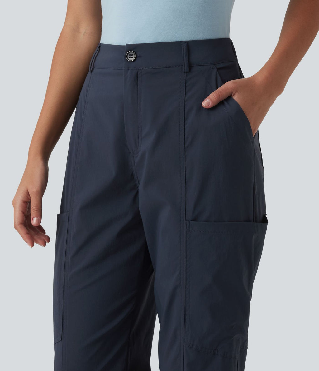Jogging cargo casual taille mi-haute avec poches
