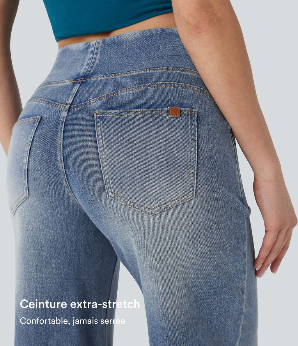 Jean décontracté ample gainant taille mi-haute avec poches Halara Flex™