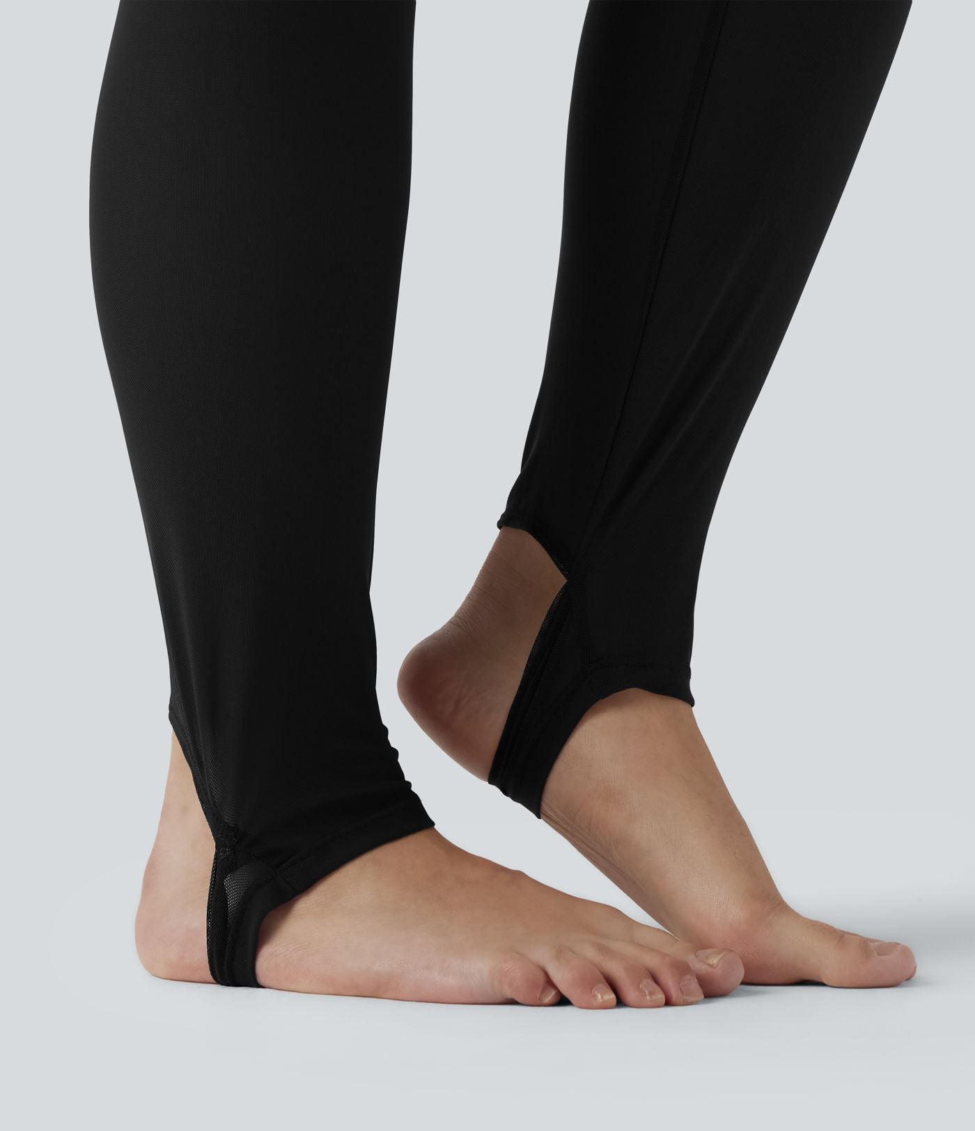 Legging-jupe grande taille à étriers de danse avec mesh contrastant plissé taille haute séchage rapide Breezeful™ et poches