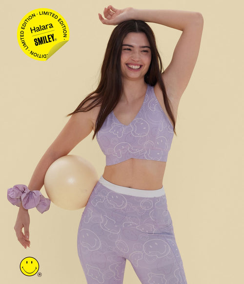 Brassière de sport training Halara X Smiley® Halara UltraSculpt™ maintien moyen col V dos nageur