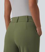 Halara Flex™ Pantalon tailleur fuselé taille haute en tissu gaufré avec poches