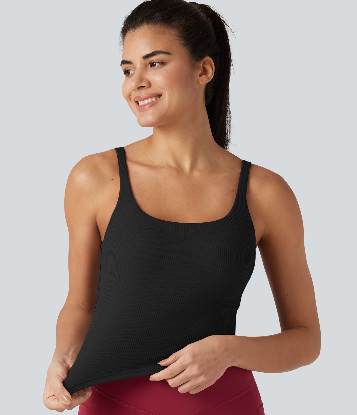 Débardeur de danse dos nu col U avec soutien-gorge intégré