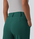 Halara Flex™ Pantalon tailleur fuselé taille haute en tissu gaufré avec poches