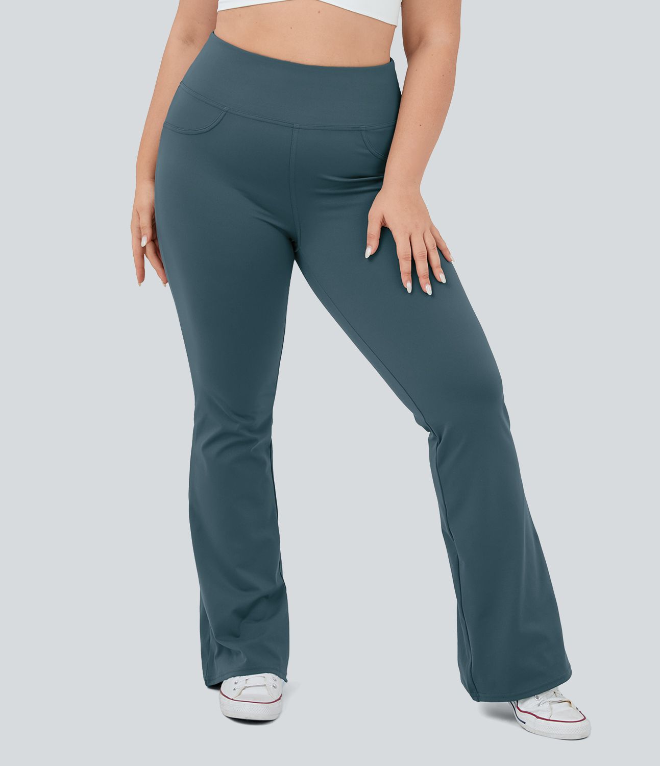 Legging yoga évasé grande taille taille haute DayStretch avec poches