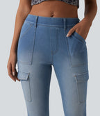 Halara Flex™ Jean skinny casual cargo taille mi-haute avec poches