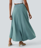Jupe Longue Casual Breezeful™ Taille Haute à Volants 2en1 Fluide Sèchement Rapide Quotidien Maxi