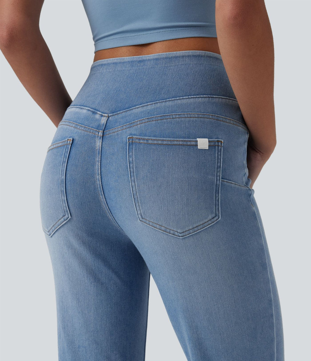 Jean Halara Flex™ taille haute évasé slim décontracté avec poches
