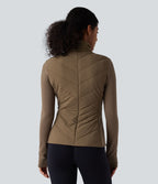 Veste matelassée running PuffFlex col cheminée manches longues avec zip et poches