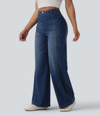 Halara Flex™ Jean large casual gainant taille haute avec poches