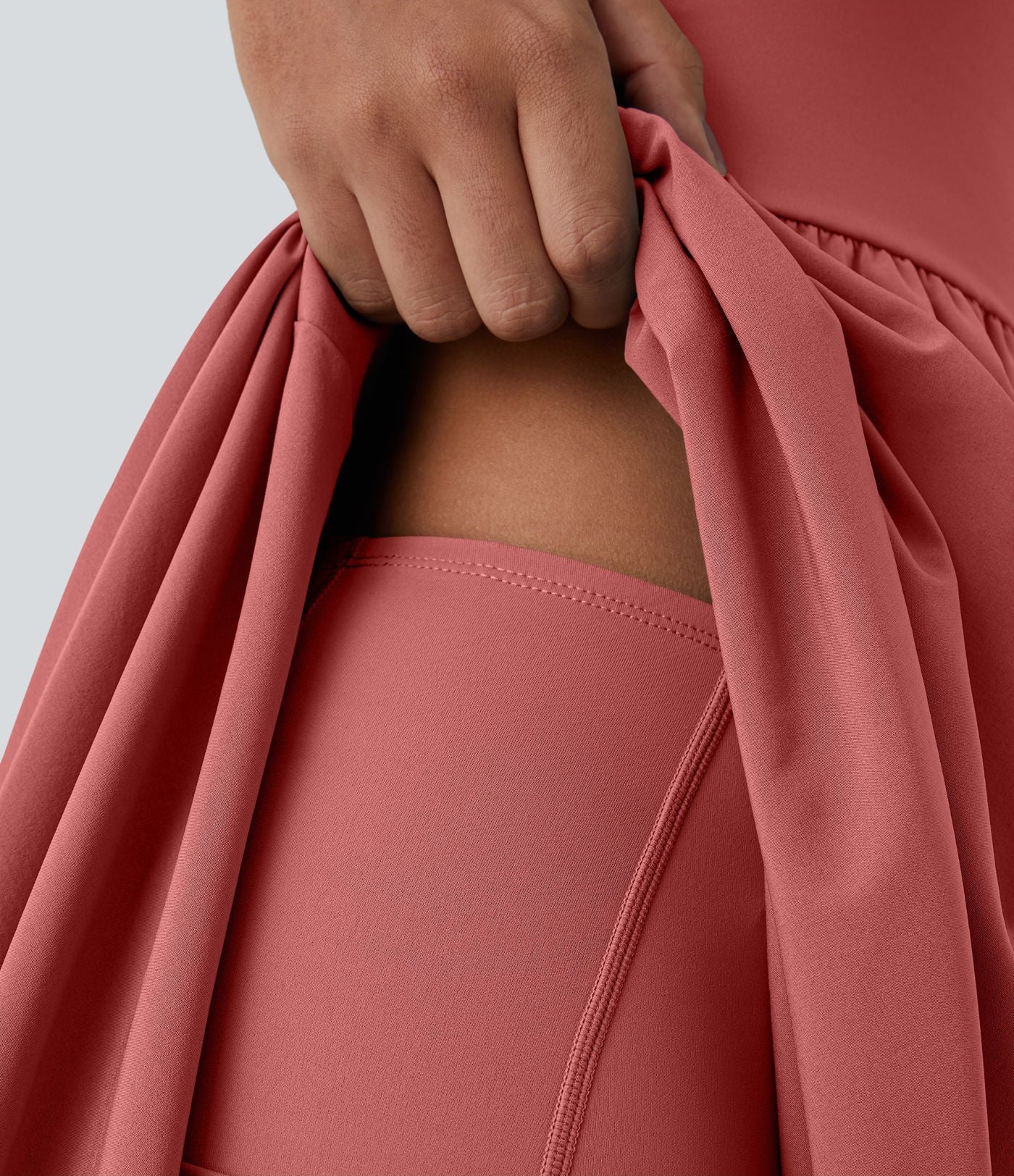 Breezeful™ Robe Casual 2 Pièces Dos Nu Haut Bas Poche Latérale Fluide Séchage Rapide