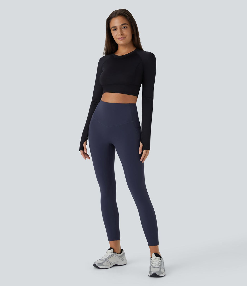 Legging de sport taille haute gainant et thermique Softlyzero™ avec poches