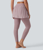 Legging de sport 2-en-1 SoftlyZero™ effet frais InstantCool taille haute avec mesh contrastant et poches, protection solaire UPF50+