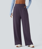 Pantalon de yoga ample taille haute avec poches
