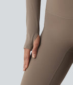 Halara UltraSculpt™ Top court de sport push-up à manches longues avec passants pouces et ourlet croisé