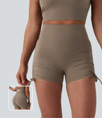 Short cycliste de yoga Halara UltraSculpt™ taille haute froncé lacé 7,5 cm avec poche