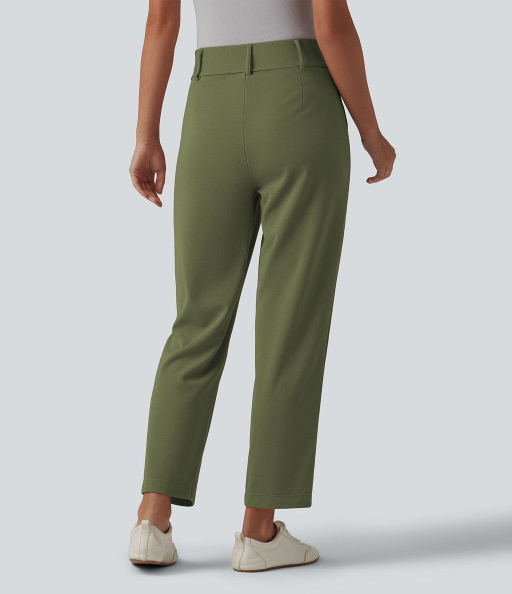 Halara Flex™ Pantalon tailleur fuselé taille haute en tissu gaufré avec poches