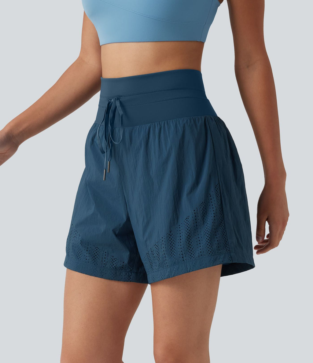 Short de course taille haute à œillets et cordon de serrage 12,5 cm avec poche