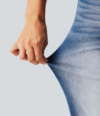 Jean droit Halara Flex™ taille haute gainant délavé avec poches