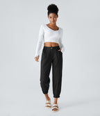 Joggings décontractés à taille mi-haute avec poches
