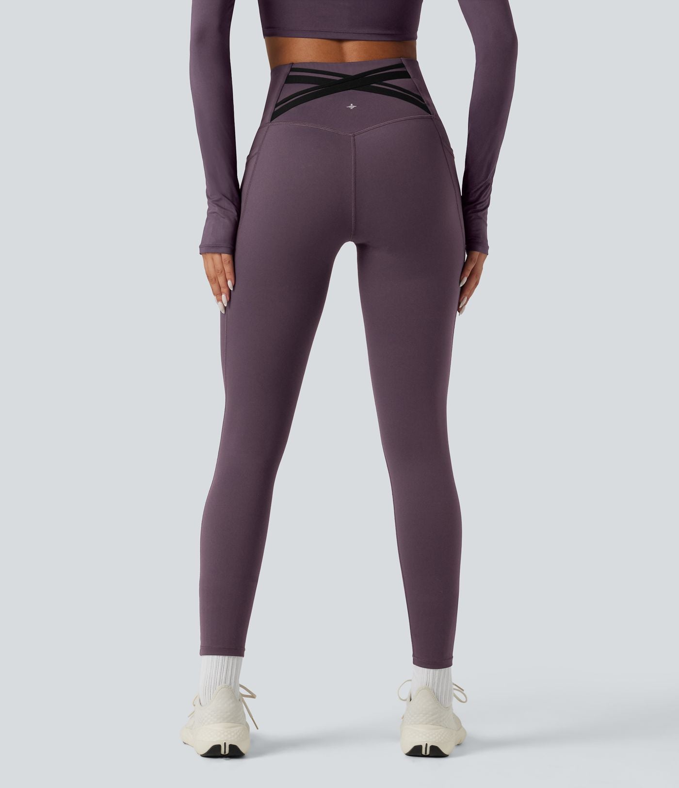 Legging running polaire thermique gainant croisé dos taille haute Halara UltraSculpt™ Heat avec poches