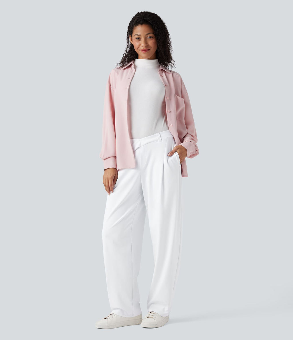 Pantalon tailleur fuselé asymétrique taille moyenne Halara Flex™ DayStretch avec poches