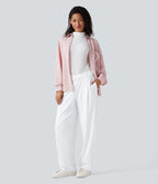 Pantalon tailleur fuselé asymétrique taille moyenne Halara Flex™ DayStretch avec poches